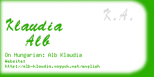 klaudia alb business card